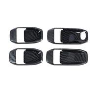 Zerodis 4 Piezas de Manija de la Puerta Interna del Tazón Cubierta Elegante para JL JLU 2018-2025, Fácil Protector de Tazón de Puertas de Instalación (Color de fibra de carbono negro)