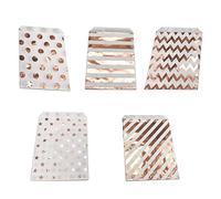 Zerodis 50 Uds. Bolsas para Dulces, Papel Kraft, Bonitas Bolsas de Papel para para Bodas, Fiestas de Cumpleaños, 5 Estilos, 5,11x7,08 Pulgadas (Como se muestra)