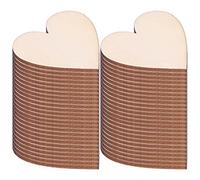 Zerodis 50 Uds. De Artesanías DIY en Forma De Corazón De Decoración De Madera, Virutas De Madera De Alta Calidad, Perfectas para Decoraciones De Bodas y Fiestas