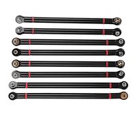 Zerodis Actualización del Kit de Varilla de Tracción de Metal para Coche sobre Orugas Axial SCX10 1/10, Alta Simulación y Peso Ligero, Color Titanio Rojo Negro, 8 Piezas (Black)