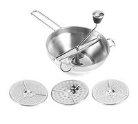 Zerodis Agitador Mezclador de Alimentos Ensalada de Acero Inoxidable Licuadora de Verduras Cómodo Licuadoras de Papa Agujero de Fuga Separador de Jugo Rallador Fino Mediano Grueso Herramienta de Plata