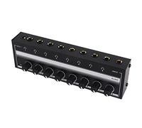 Zerodis - Amplificadores de 8 canales portátiles de metal estéreo para estudio y etapa de 100 a 240 V auriculares amplificadores estéreo para auriculares amplificadores claros (enchufe UE)