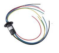 Zerodis Anillo Colector Eléctrico, Conector de 6 Cables con Tecnología de Cepillo de Fibra Resistente, Rotación de 360 grados, Baja Torsión para Unidades de Inclinación Horizontal,