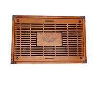 Zerodis Bandeja de Madera para Servir té con de Drenaje, Diseño de Patrón Decorativo para Exhibición de Tetera y Taza (Agilawood)