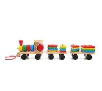 Zerodis Bloques de Formulario del Camión del Tren de Juguetes de Madera Educativos, Que Promueven Las Habilidades Cognitivas y la Teoría de la Lógica, la Interacción de los Enlaces de los e Hijos,