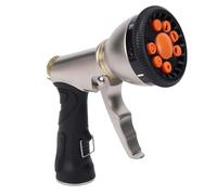 Zerodis Boquilla Pulverizadora de Manguera de Aleación de Zinc, Boquilla Resistente con 9 Modos de Pulverización Ajustables, Control de Flujo de Alta Presión, Mango Ergonómico para