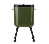 Zerodis Bote de Basura de Cocina con Patas con Ruedas, Capacidad de 15L, Tapa Abierta Deslizante, Cubo de Basura Alto y Estrecho para Dormitorio, Baño, Sala de Estar (GREEN)