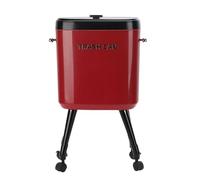 Zerodis Bote de Basura de Cocina con Patas con Ruedas, Capacidad de 15L, Tapa Abierta Deslizante, Cubo de Basura Alto y Estrecho para Dormitorio, Baño, Sala de Estar (rojo)