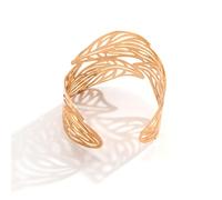 Zerodis Brazalete de Hoja Vintage, Elegante Brazalete Hueco de Hojas Anchas, Accesorios Metal Resistente a la óxido, Diseñado para Todos los Atuendos, para Complementar Vestidos, Tops y Más (Talla