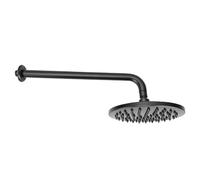 Zerodis Cabezal de Ducha Redondo Tipo Lluvia, Cabezal de Ducha Ajustable Montado en la Pared con Boquilla Anticalcificación y Brazo Flexible de 90 Grados, para Mejorar el Baño del Hotel