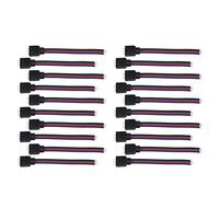 Zerodis cable connectors For Led Strip RGB 20 unids 4 Pin Plug macho a hembra EL Wire Wire Cable adaptador de conector para 5050/3528/3014 RGB LED Strip Lights 10 cm de longitud(Cable Male)