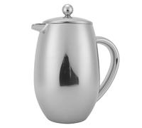 Zerodis Cafeteras Tazas de café de Prensa Francesa Aislada de Doble Pared con Filtro de Malla Fina para el Hogar Camping Al Aire Libre Viajes Elaboración de Cerveza Térmica de Acero Inoxidable