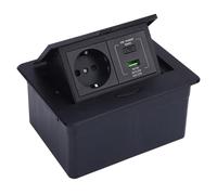 Zerodis Caja de Salida Empotrada en el Piso, Kit de Enchufe Plano de Aleación de Aluminio con Orificios de 2 Clavijas PD 20W USB A C, Completamente Sellado A Prueba de Agua, para