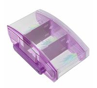 Zerodis Caja para Cría de Peces de Triple Cámara, Acrílico Transparente con Luces LED, Ideal para Aislamiento de Alevines Guppy y Betta (Purple)