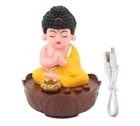 Zerodis Canto de la Luz de la Figura de Buda, la Carga de Plástico USB de la Estatua de Buda Meditante de Colorida con Luz de Escritorio Decorativo de Sonido Ligero y Ajustable Café de
