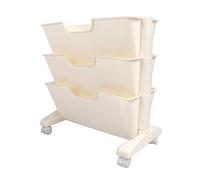 Zerodis Carro de Estantería Móvil, Estantería Móvil PP PS con Almacenamiento de 3 Niveles y Ruedas de Bloqueo, Estante de Almacenamiento de Libros Que Ahorra Espacio para Dormitorio, Oficina, (White)