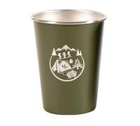 Zerodis Cazas para Acampar de Acero Inoxidable Juego de 4 Tazas de Picnic Al Aire Libre de 350 Ml para Vino de café de Cerveza con un Diseño Liviano de 10.9 Oz para la Barbacoa de Viajes (ejercito