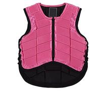 Zerodis Chaleco Ecuestre para Niños, Protector Corporal con Espuma | Equipo de Protección para Montar a Caballo, Cubierta de Nylon, Laterales Ajustables, Diseño de Contorno Arqueado, Rosa, 4