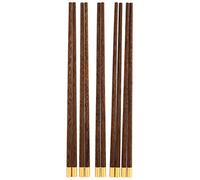 Zerodis Chopstick de Estilo Chino de Madera Excelente Servicio Hecho a Mano para Amigos de la Familia, 5 Parejas Entrada de Cobre Reutilizable Palo Picantes para Hogares Exclusivos para el Hogar (#1)