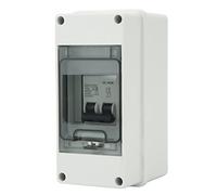 Zerodis Circuito en Miniatura 2p, Interruptor de Desconexión de DC Solar Aisolador del Fotovoltaico 16A 1000V Caja Impermeable Mini Power Distribution, Cubierta Transparente, Alojamiento de