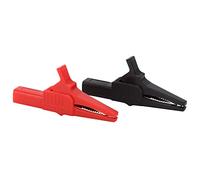 Zerodis Clip de Prueba Aislado Abrazadera de Prueba Eléctrica de Latón Plástico 32A 23 Mm Apertura de Mandíbula Rojo Negro para Pruebas Eléctricas y Medición de Potencia por Parte de Técnicos