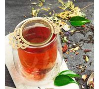 Zerodis Colador de té de Acero Inoxidable con Recipiente de Goteo, Infusor de té con Patrón de, Filtro de Malla Fina, Asas de Doble Ala, 4,40 X 2,55 X 1,18 Pulgadas para el Hogar, Bar, Tienda, de