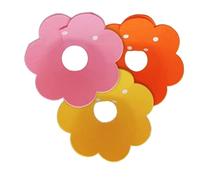 Zerodis Collar de Recuperación para Gatos, Cono Isabelino para Gatos, 3 Piezas con Cierre de Botón a Presión, Fieltro Suave, Linda Forma de Girasol para Evitar Lamer Después de la Cirugía (L)