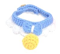 Zerodis Collares para Gatos Collar para Mascotas de Punto Collar para Gatos de Ganchillo con Pajarita Ajustable Campana y Envoltura para el Cuello para Perros y Pequeños para Tejer (L (30-35