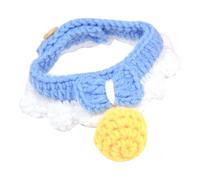 Zerodis Collares para Gatos Collar para Mascotas de Punto Collar para Gatos de Ganchillo con Pajarita Ajustable Campana y Envoltura para el Cuello para Perros y Pequeños para Tejer (S (20-25