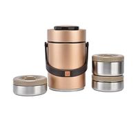 Zerodis con Aislamiento Al Vacío de Acero Inoxidable de 2000 Ml, Contenedor de Alimentos Apilable a Prueba de Fugas de 3 Capas con Diseño Térmico de Doble Pared, para Viajes de Trabajo, (#2)