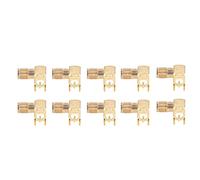Zerodis Conector SMA RF, OFC Adaptador Coaxial de Montaje en Panel de 90 Grados, Base de Antena PCB de 50 Ohmios y 4 Pines, Paquete de 10 para Sistemas GPS, Enrutadores WiFi, Receptores y Equipos de
