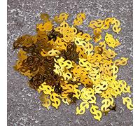 Zerodis Confeti de Lanzamiento de 60g, Decoración de Mesa Biodegradable con Forma de Signo de Dólar para Bodas, Celebraciones de Eventos en Interiores (signo de dolar dorado)