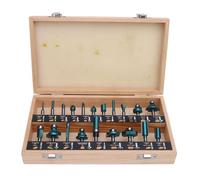 Zerodis Conjunto de Bits de Enrutador de Carburo de 20 Stcs para Carpintería con 20 Bits Variables y Caja/cubierta de Almacenamiento (vástago de 1/4 de pulgada)