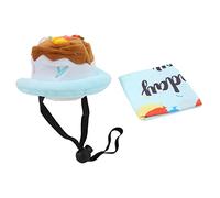 Zerodis Conjunto de Gorro y Bufanda de Cumpleaños para Perros, Traje de Cumpleaños de Nailon de Franela para Perros Pequeños, Medianos y Grandes con Banda Elástica Ajustable para (Traje Azul Globo)