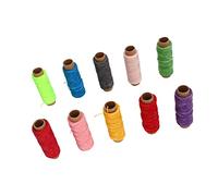 Zerodis Cordón de Hilo Encerado, Material de Poliéster, 50m de Longitud, Ideal para Coser Cuero a Mano, Encuadernación y Proyectos de Bricolaje, 10 Uds.