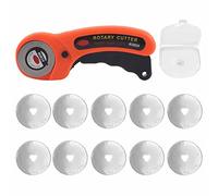 Zerodis Cortador de Tela, Hoja de Acero Inoxidable de 45 Mm, Juego de Cortador de Rodillos para un Corte de Tela Rápido y Preciso (Cuchillo cortatelas + 10 hojas)