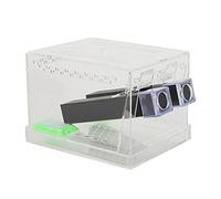 Zerodis Cricket Keeper Care Cricket Reptile Reptile Observation Box con Tapa y Bañera de Alimentación Extraíbles para Las Arañas Escorpiones Ranas (L)