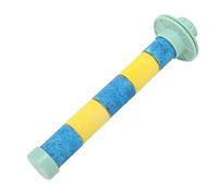 Zerodis Cuarzo Arena Perca Pata Pico Molienda Mascota Pájaro Jaula Soporte para Loros (Azul Amarillo)