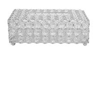 Zerodis Cubierta Rectangular de Cristal para Caja de Pañuelos, Elegante Decoración del Hogar con Base de Acero Inoxidable de Primera Calidad para Baño, Oficina y Coche (SILVER)