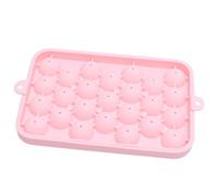 Zerodis Cubitera Redonda de Silicona, Molde Mini para Bolas de Hielo con Tapa, 25 Cavidades for Cócteles, café, Fiestas (PINK)