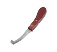 Zerodis Cuchillo para Pezuñas de Doble Cara, Mano Derecha con Hoja de Acero Inoxidable y de Madera Ergonómico para Herramienta de Recorte y Reparación de Pezuñas de Caballo