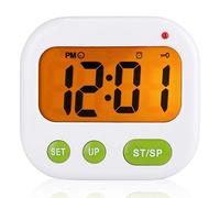 Zerodis Despertador Digital LCD Reloj de Vibración, con Pilas Reloj de Temporizador Portátil Moderno con Retroiluminación Se Adapta a Office Dormitorio de Viaje