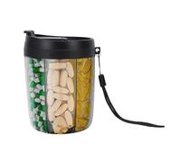 Zerodis Dispensador de Píldoras, Organizador de Medicamentos contra la Mezcla con 6 Compartimentos Caja de Almacenamiento de Suplementos de Viaje Portátiles para Aceite de Pescado