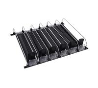 Zerodis Dispensador de Refrigerador Ancho Ajustable Spring Cargada Easy Slide 6 Rangos Organizador de Vino de Soda para Materiales ABS (BLACK)