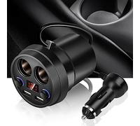 Zerodis Doble Cargador de Cigarrillo de Cigarrillo USB con Monitoreo de Voltaje para la Tableta Telefónica de PC, Tecnología de Carga Rápida Inteligente, Práctica para los Usuarios en la Carretera