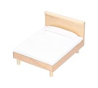 Zerodis Elegant Doll's House in Miniature Oak para 1:12 Decoración de la Casa de Muñecas, Juego de Ropa de Cama Blanca Incluida para el Dormitorio del Pop