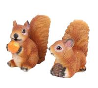 Zerodis Estatua de Decoración de Jardín, Esculturas de Animales Al Aire Libre, Figuras de Ardilla, Decoraciones Adecuadas para Decorar Césped, Macizos de Flores Debajo de los árboles, Patio, 2