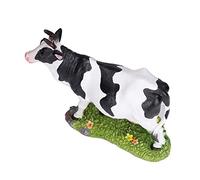 Zerodis Estatua De Vaca De Resina para Decoración De Jardín, Modelo De Ganado Realista para Decoración De Jardín, 22X17 Cm, para Uso Doméstico Y Exterior, Estatua De Animal De Granja De Vaca