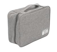 Zerodis Estuche de Viaje para Cuidado Personal, Material Ligero 300D, Cargador de Gran Capacidad con Cable de Datos, Bolsa de Viaje para Disco Duro Móvil, 24,5x18,5 Cm, Accesorios Electrónicos (Grey)
