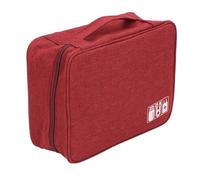 Zerodis Estuche de Viaje para Cuidado Personal, Material Ligero 300D, Cargador de Gran Capacidad con Cable de Datos, Bolsa de Viaje para Disco Duro Móvil, 24,5x18,5 Cm, Accesorios Electrónicos (Rojo)